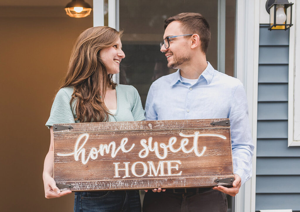Couple who just bought their new house